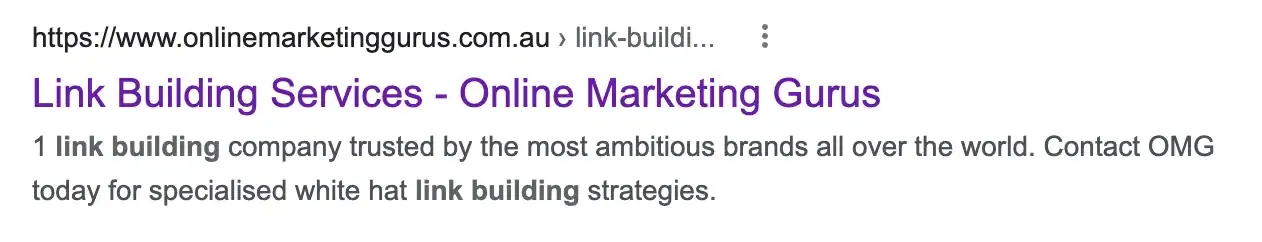 meta description for link building services