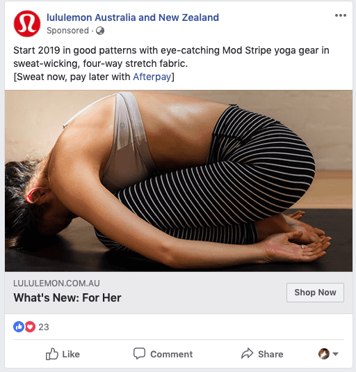 Lululemon Social Media Ad Targetting
